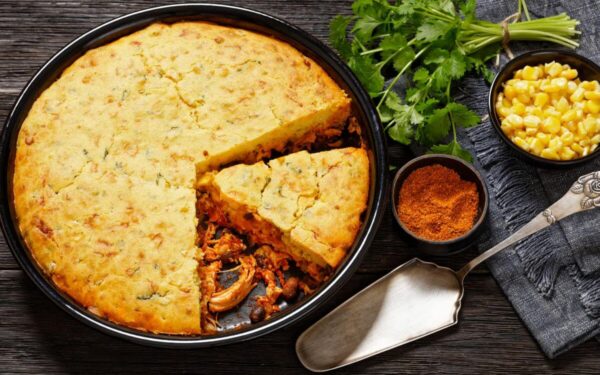 Jautienos pyragas su kukurūzų duonos plutele