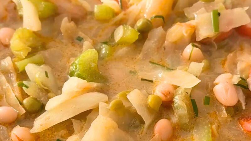 Keptų daržovių sriuba su kokosų pienu