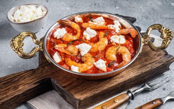 Keptos krevetės pomidorų padaže