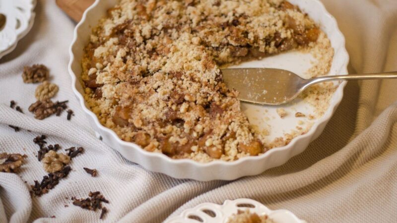 Veganiškas obuolių trupiniuotis