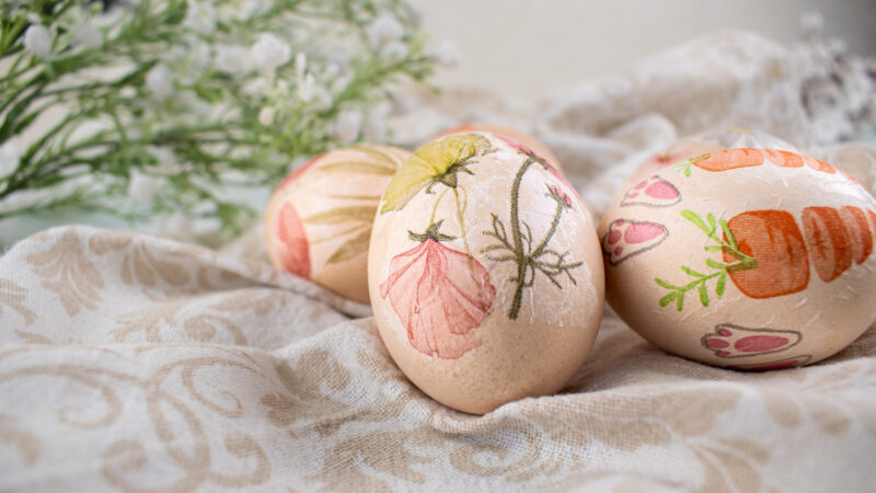 Kiaušinių marginimas dekupažu