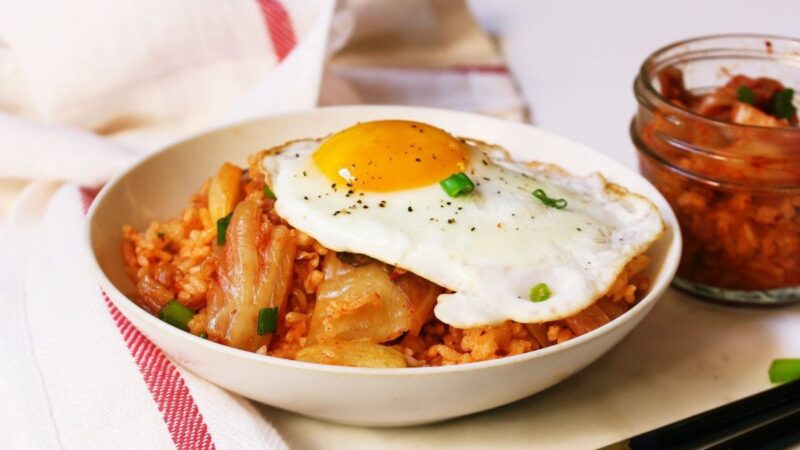 Kepti ryžiai su kimči – naujas skonis pietums