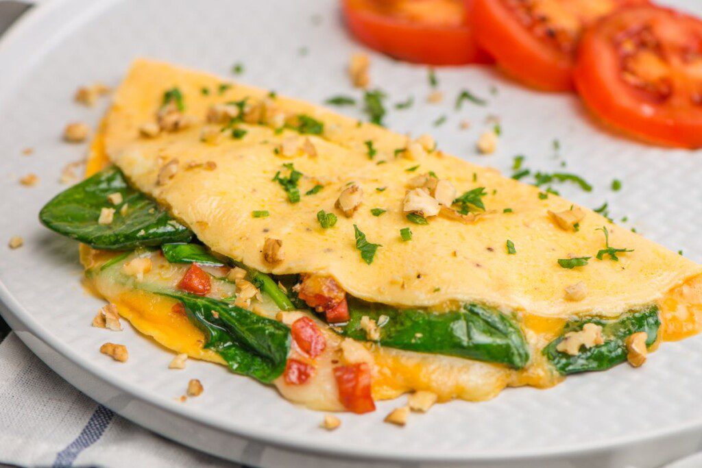 Likusius kiaušinių baltymus panaudokite omlete