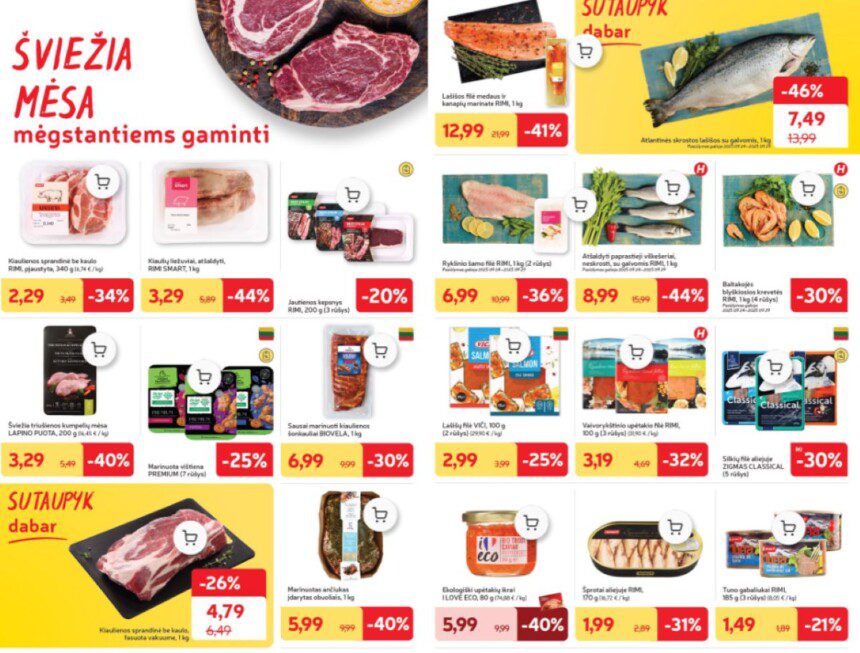 Rimi akcijos: geriausi savaitės pasiūlymai maistui, kosmetikai ir buities prekėms