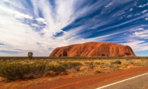 landscape photography of mountain under blue sky