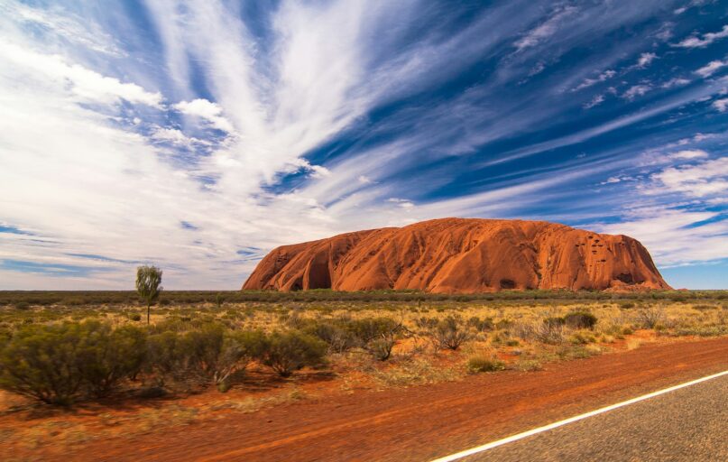 landscape photography of mountain under blue sky