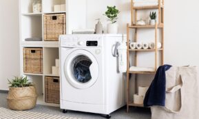 white front load washing machine