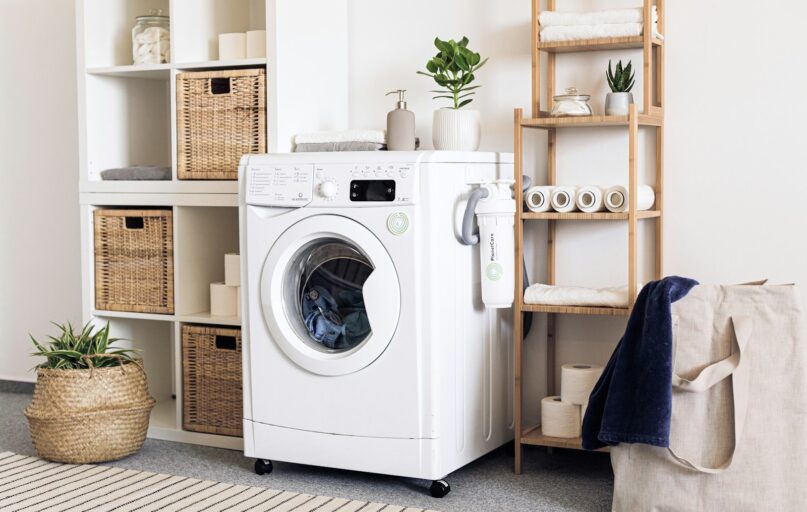 white front load washing machine