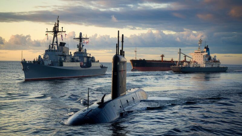 Rusijos povandeninis laivas seka amerikiečių persekiojamą tanklyvį Atlanto vandenyne