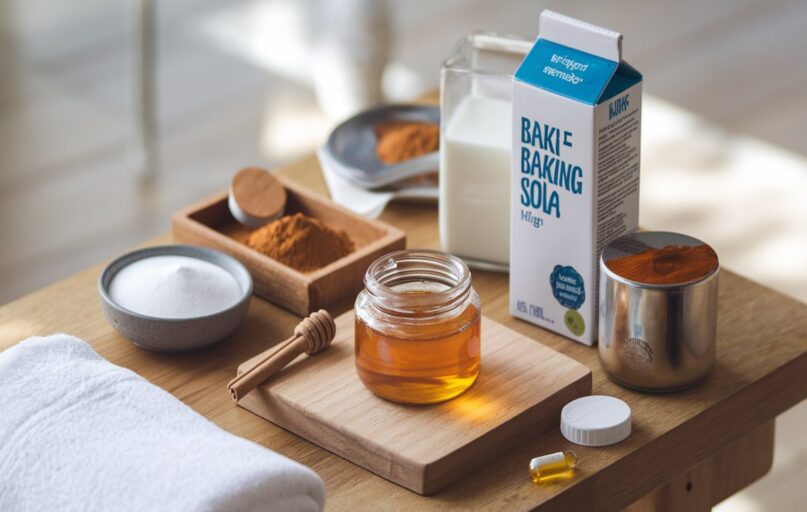 Namų sąlygomis pagaminta veido kaukė su medumi ir cinnamonu švelniai odai