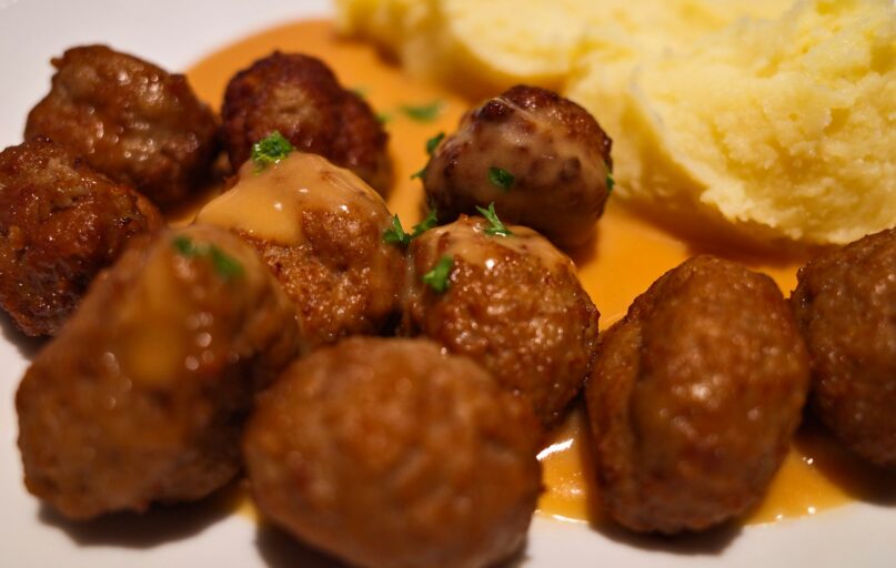fried meat on white ceramic plate