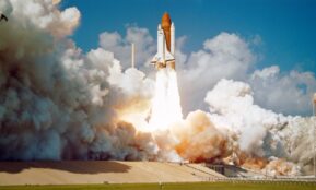 Space Shuttle Challenger launches from Kennedy Space Center