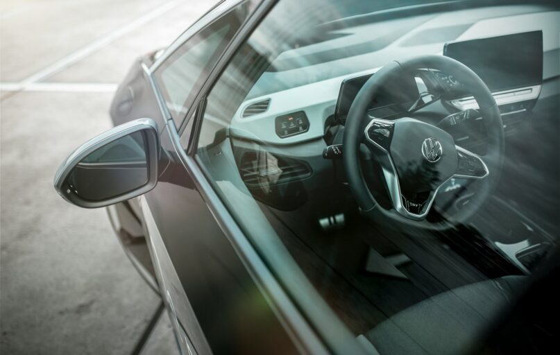 black car side mirror during daytime