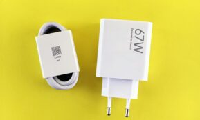 A couple of white wires sitting next to each other