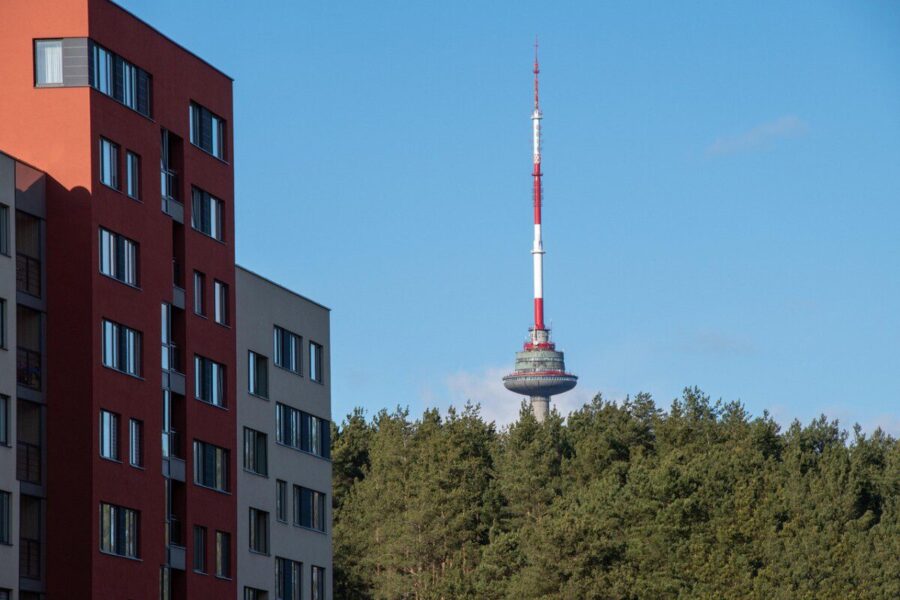 tv tower, forest, trees, buildings, sky, landscape, tower, architecture, building, communication, antenna, transmitter, landmark, nature, high, tv, lithuania, vilnius, vilnius, vilnius, vilnius, vilnius, vilnius