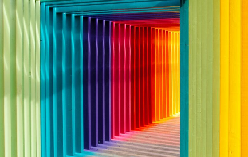 multicolored wall in shallow focus photography