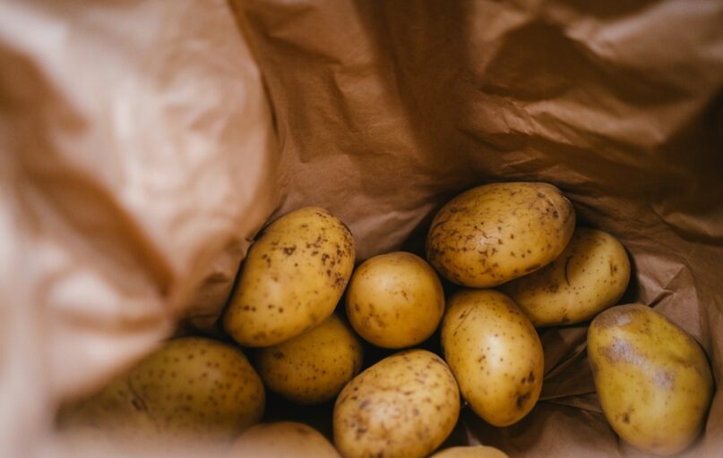 green round fruits on brown plastic bag