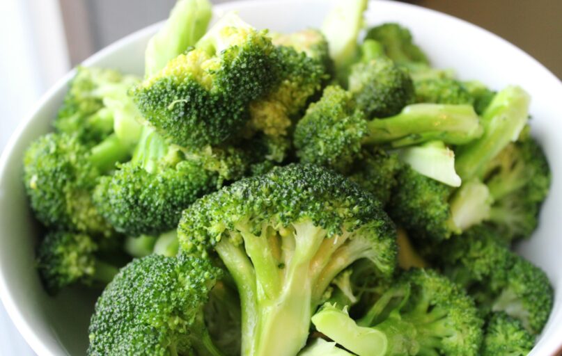 green broccoli on white ceramic plate