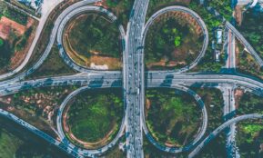 bird's eye view of freeway