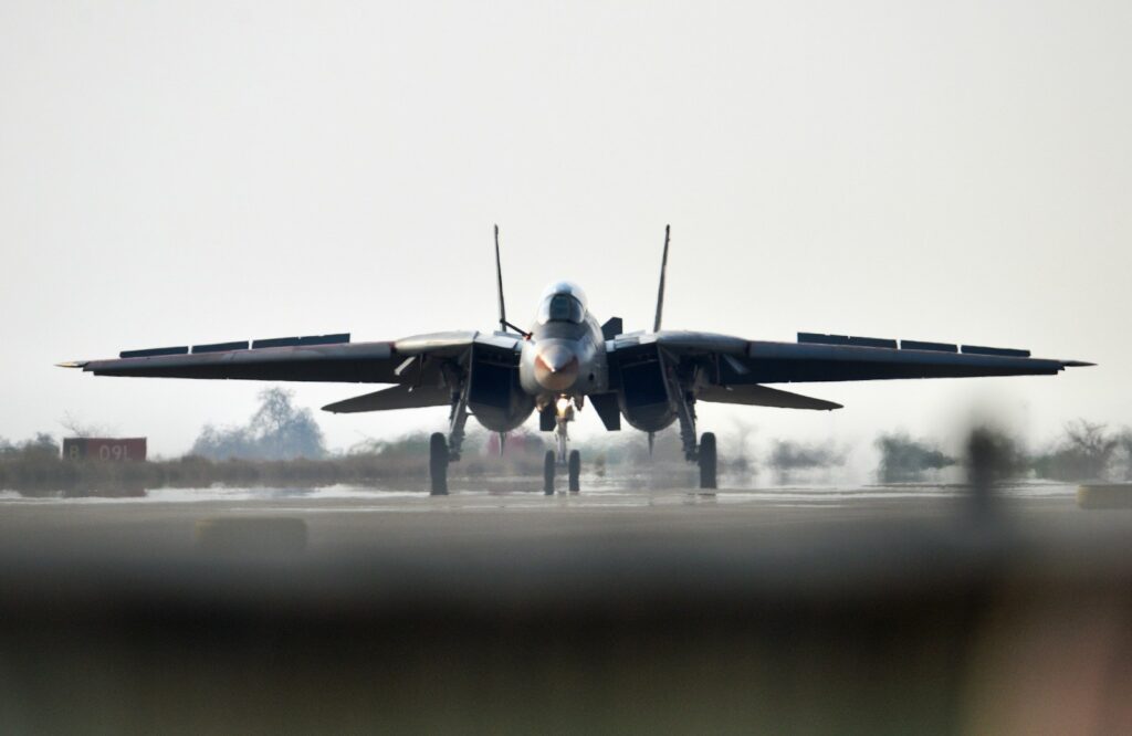 F-14 tomcat fighter jet on runway