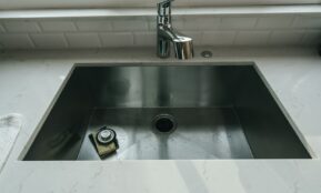 a sink with a faucet