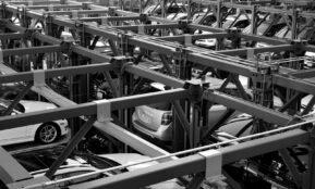 grayscale photography of cars