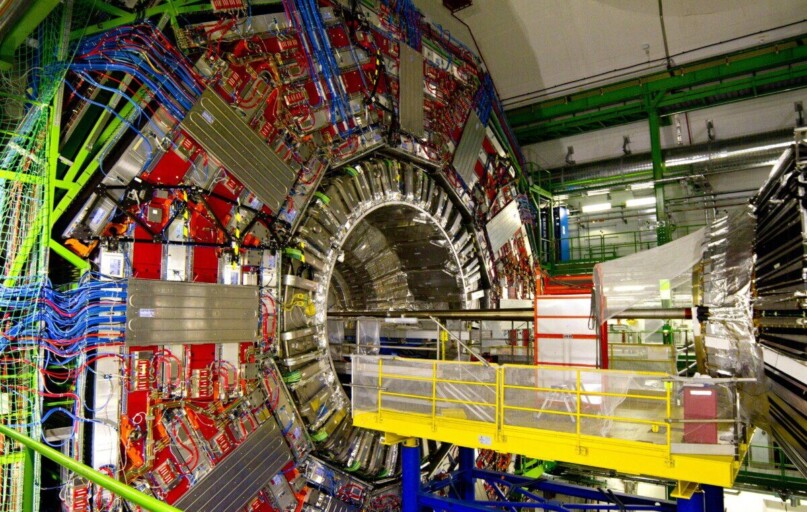 A close-up view inside CERN's Large Hadron Collider in Geneva, Switzerland.
