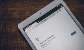 white iPad turned on