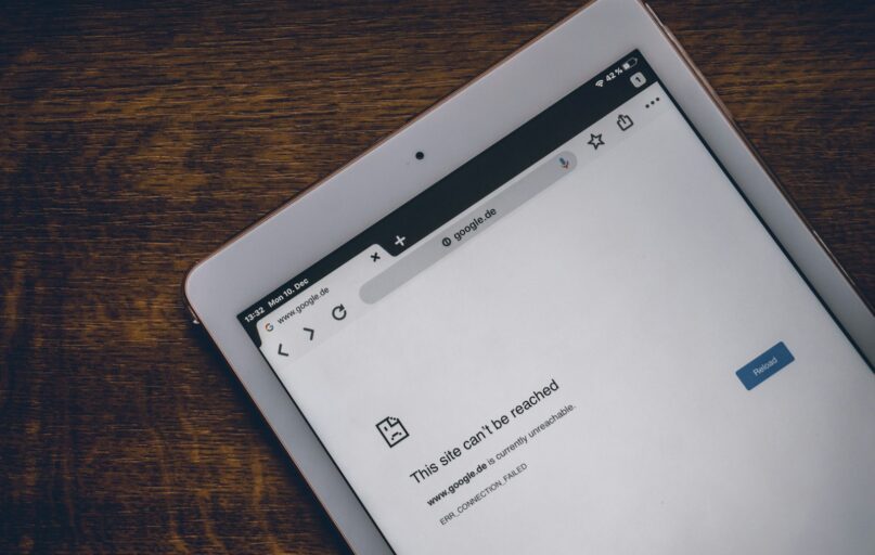 white iPad turned on