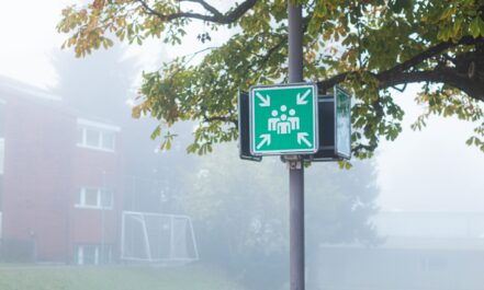 green and white street sign