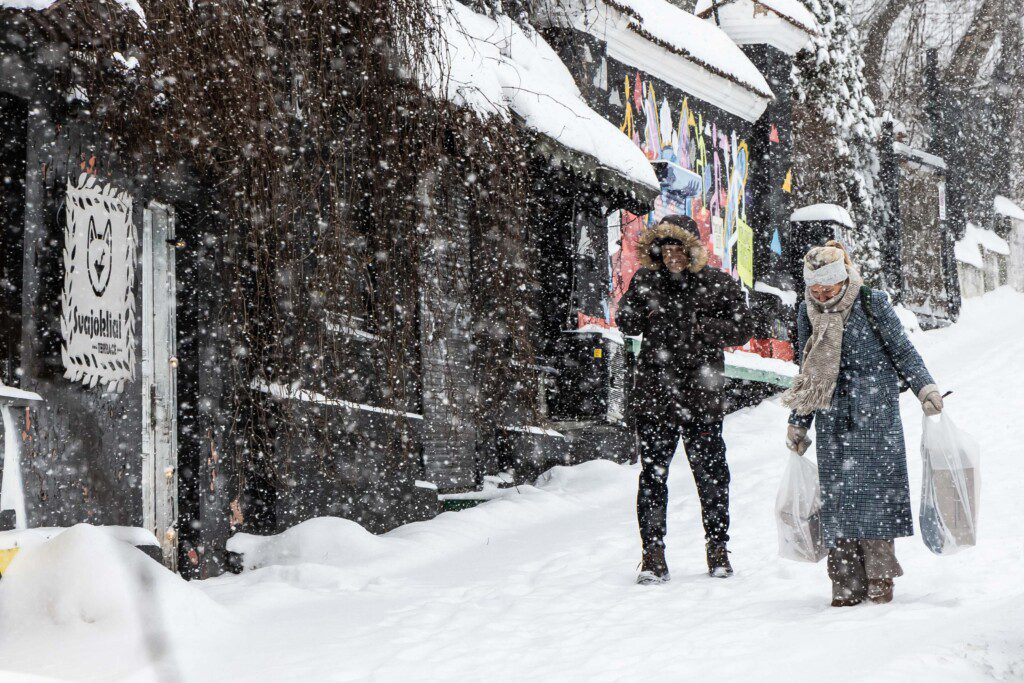 Vilniuje tęsiasi stiprus snygis. ELTA / Dainius Labutis