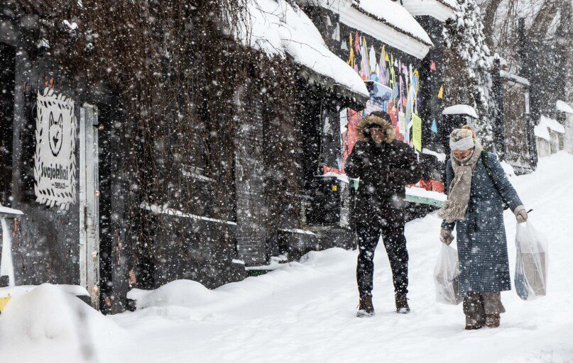 Vilniuje tęsiasi stiprus snygis. ELTA / Dainius Labutis