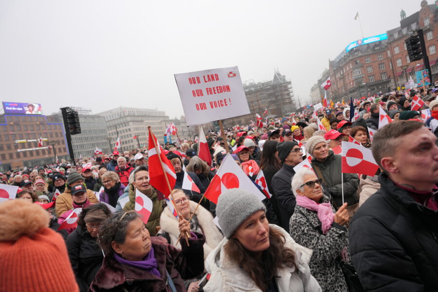 Danijoje į protestą prieš Trumpą dėl Grenlandijos susirinko tūkstančiai žmonių. EPA-ELTA nuotr.