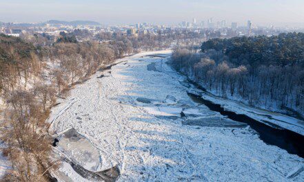 Užšalusi Neries upė Vilniuje. ELTA / Žygimantas Gedvila nuotr.