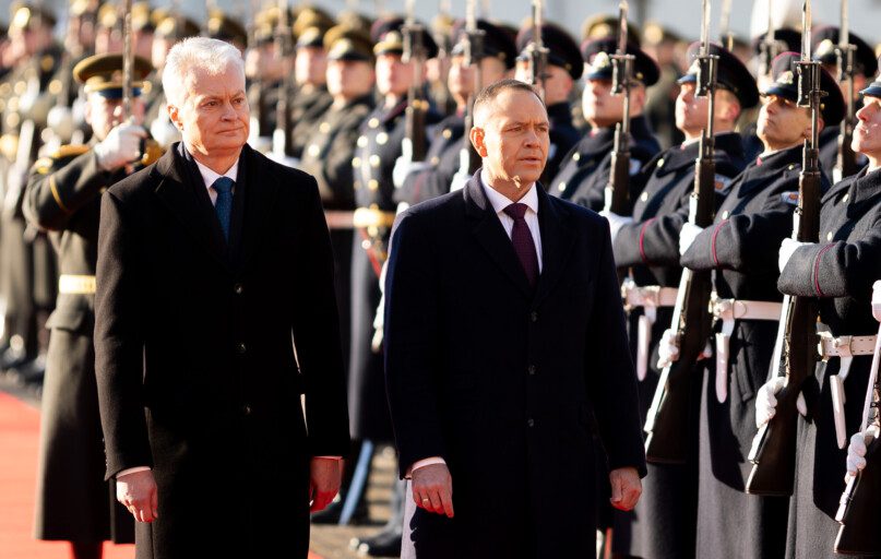 Oficiali Lenkijos pirmosios poros pasitikimo ceremonija. ELTA / Ervin Rauluševičius nuotr.