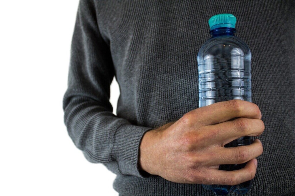 water bottle, plastic bottle, drinking bottle, water, mineral water, nature, pet, bpa, plastic bottles, man, hand