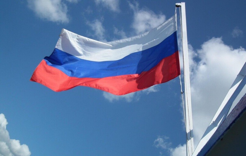 flag, russia, banner, moscow, clouds, flutter, white, nature, blue, red, strip, blow, wind