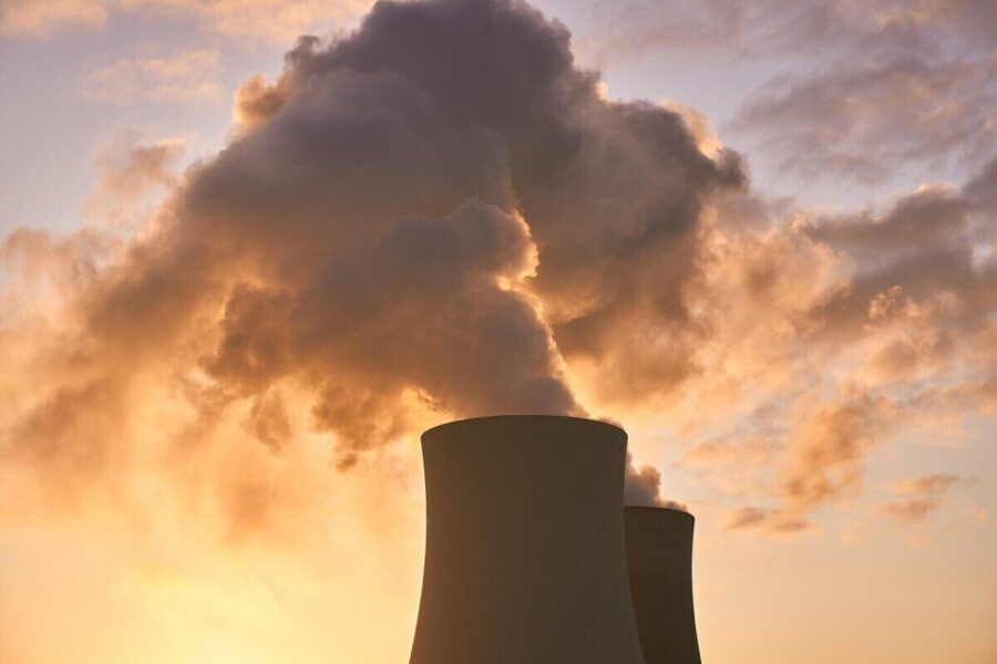 nuclear power plant, cooling tower, water vapor, clouds, heaven, sunrise, nature, mood, industry, nuclear power, energy, power supply, technology, nuclear reactor, power plant, high voltage