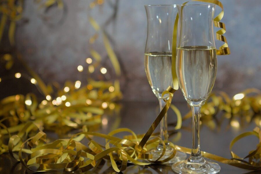 sylvester, happy new year, sparkling wine, glasses, garlands, celebration, new year's day, party, prost, cheers new year, party, party, party, party, party