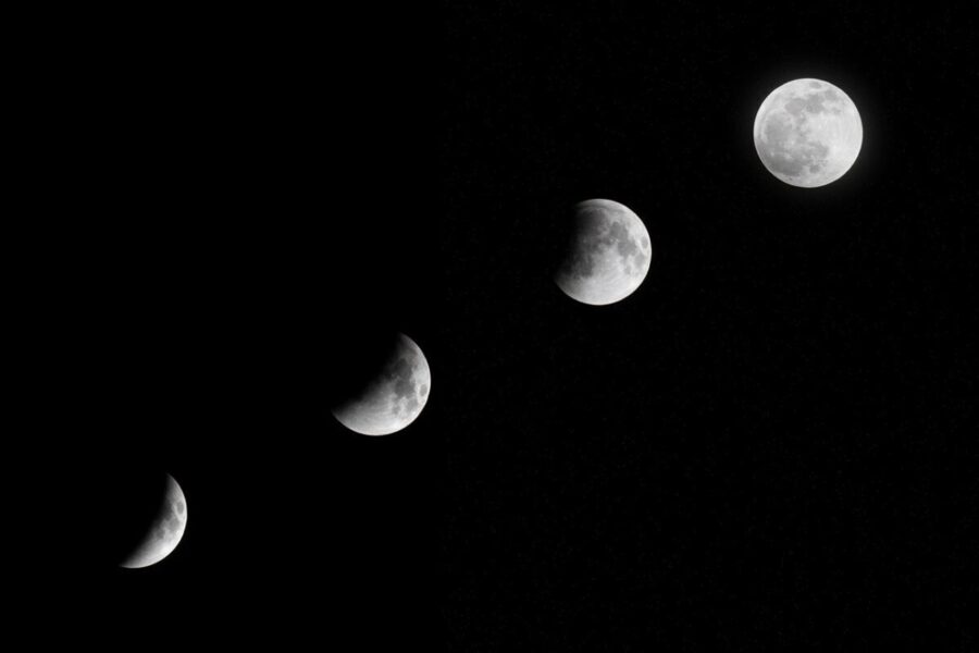 moon, night sky, moon phases, nature, sky