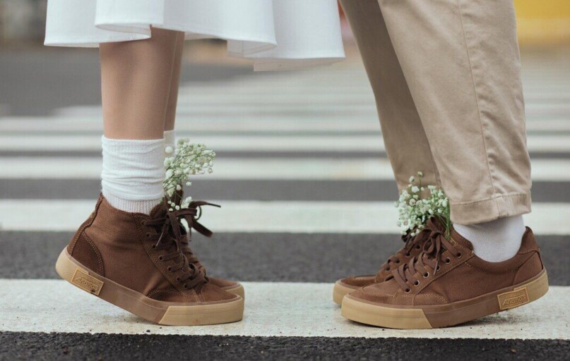 shoes, couple, road, footwear