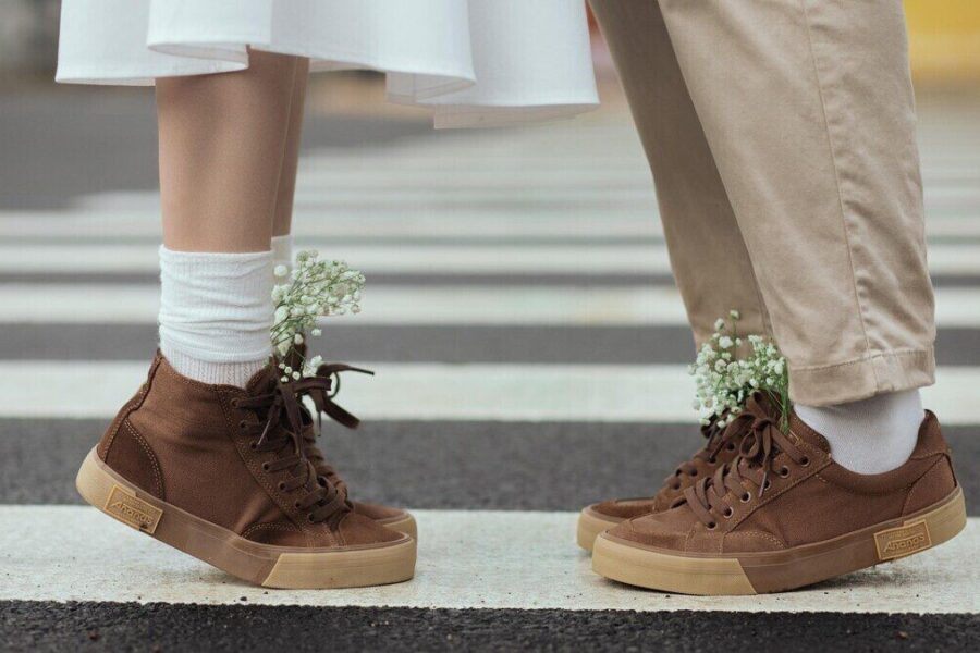 shoes, couple, road, footwear