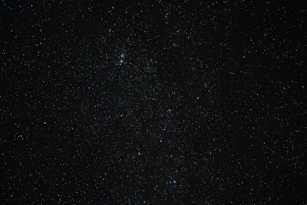 the night sky is filled with stars