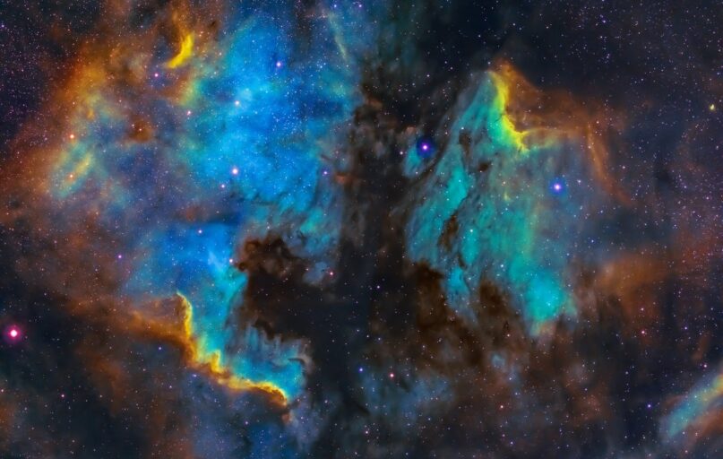 blue and black galaxy digital wallpaper