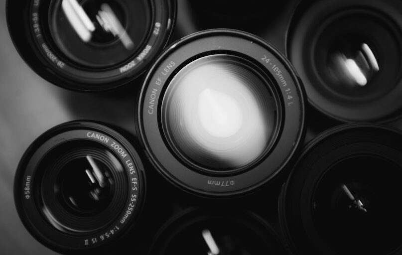 six black zoom lenses