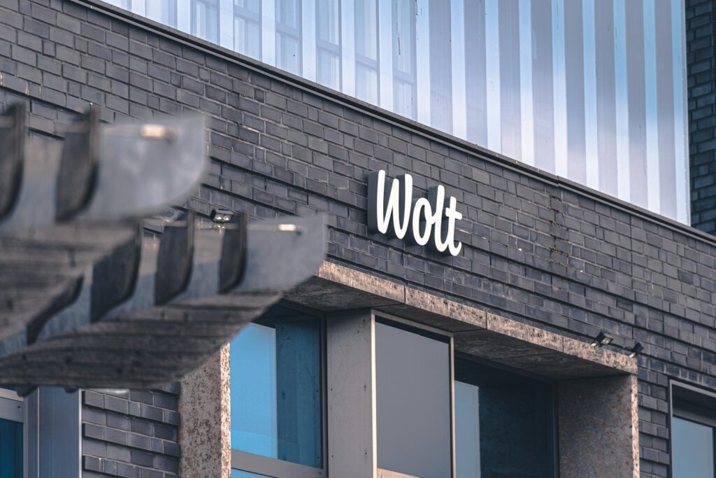 a building with a sign on it