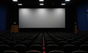 red and black theater chairs