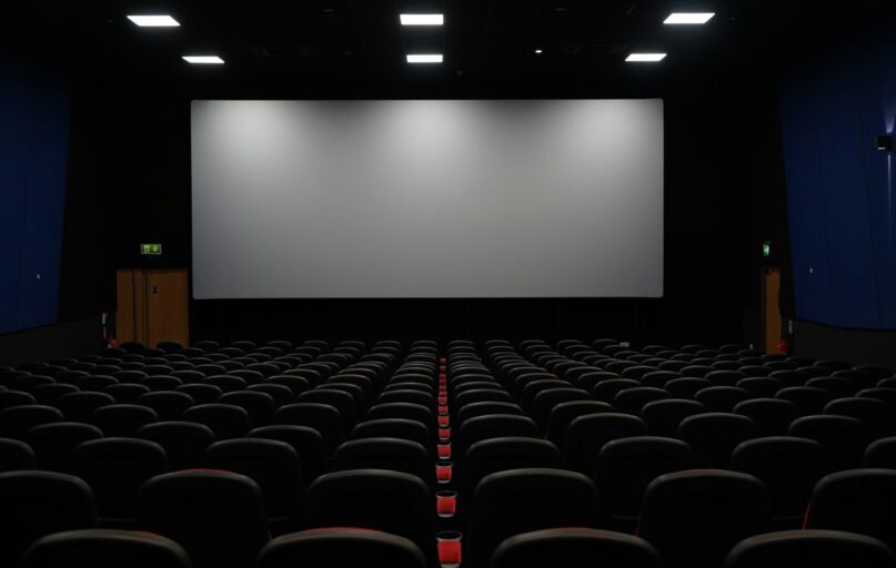 red and black theater chairs