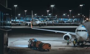 orange and black truck on road during night time