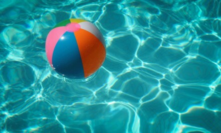 white and multicolored beach ball